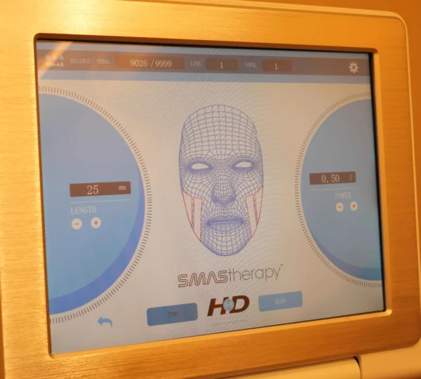 hifu treatment control panel for facial lifting