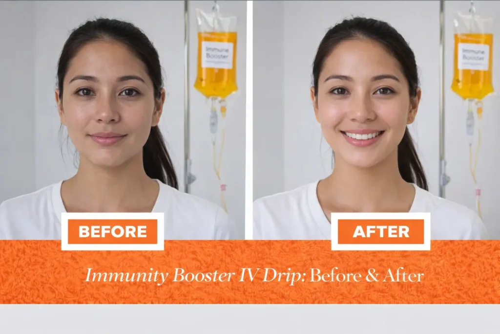 Before and after IV drip treatment