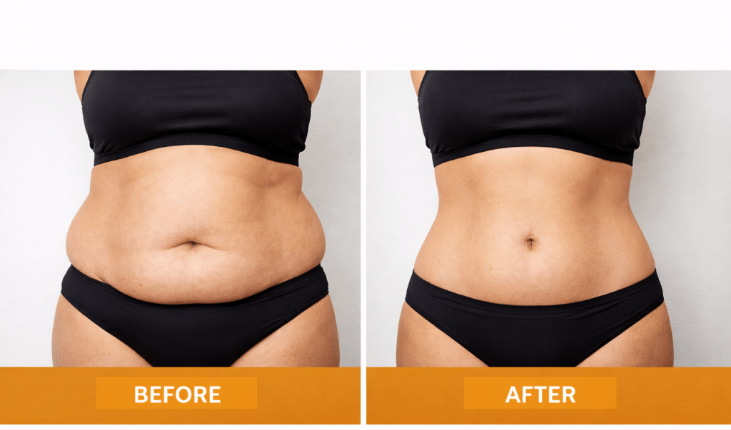 Belly Fat Reduction Before and After at Vivo Body & Skin Clinic