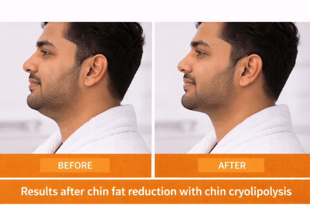 Chin Freeze Treatment Before & After Results