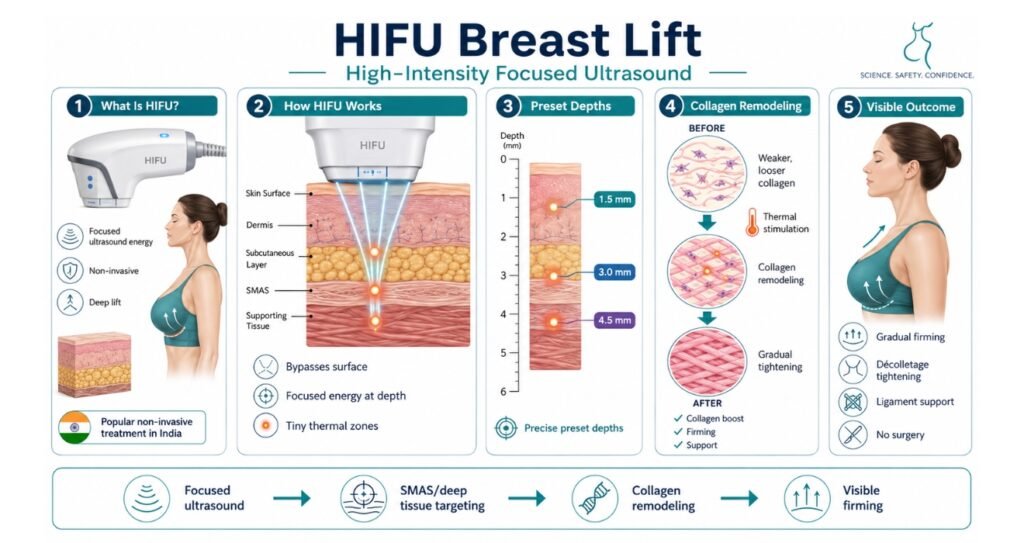 Non-Surgical Breast Lift Options in India: What Works in 2026? 3 HIFU Breast Lift High intensity Focused Ultrasound