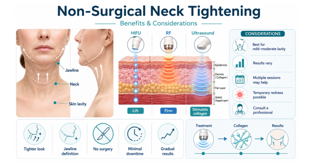 Non Surgical Neck Tightening Benefits and Considerations
