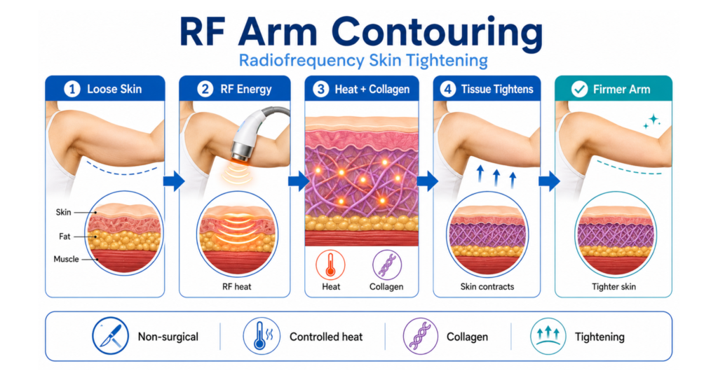 Non-Surgical Arm & Shoulder Lift After Weight Loss in India (2026) 5 RF Arm Contouring Radiofrequency Skin Tightening