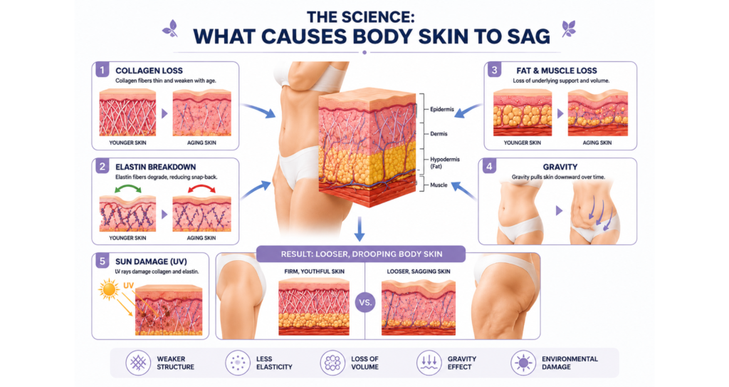 The Science What causes skin to sag