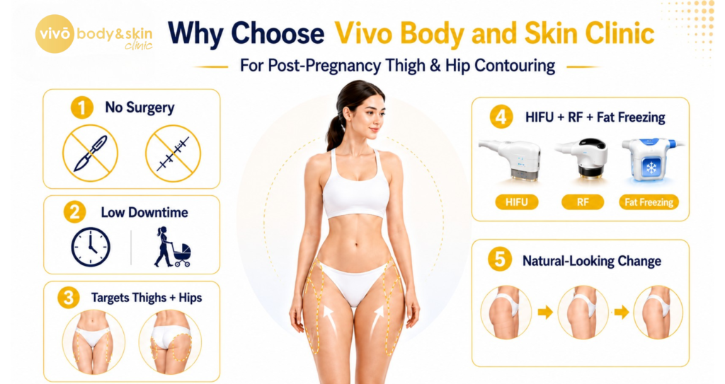 Post-Pregnancy Thigh & Hip Contouring India: Non-Surgical Options 8 Why Choose Vivo Body Skin Clinic Thigh Hip Contouring For Post Pregnancy