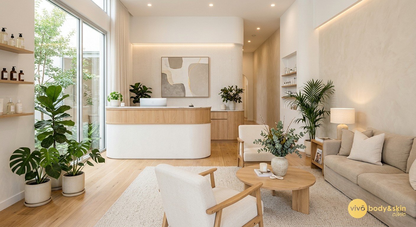 Modern, welcoming aesthetic clinic interior offering non-surgical body contouring
