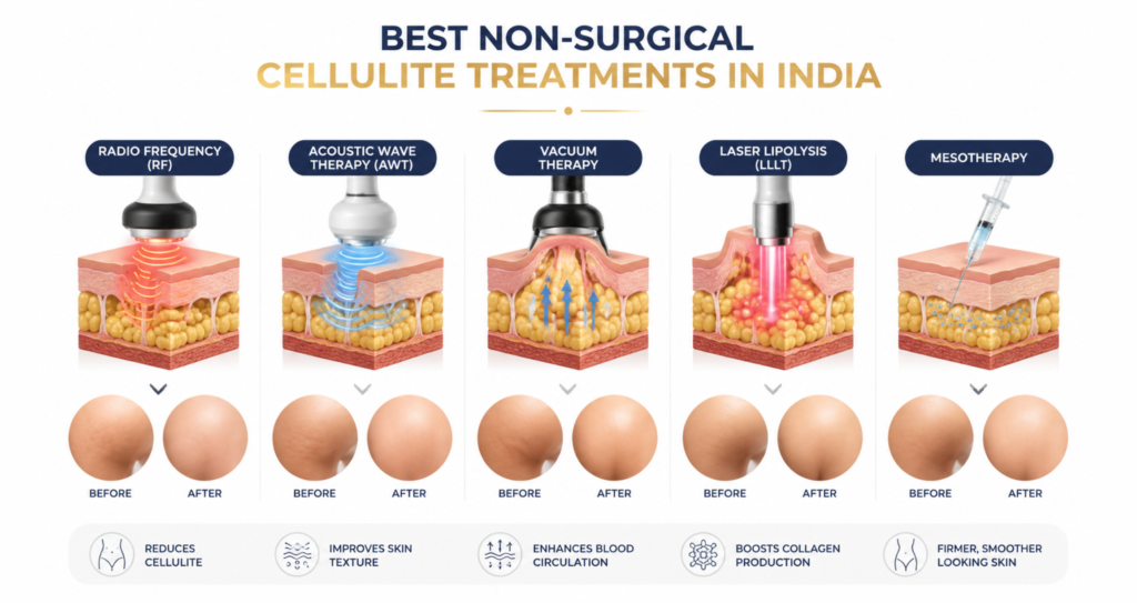 Cellulite Reduction Without Surgery in India: What Works 4 Best Non Surgical Cellulite Treatments in India