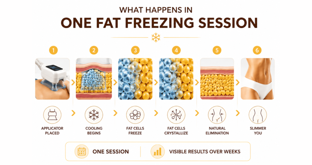 How Many Fat Freezing Sessions Do You Actually Need? 2 What Happens in One Fat Freezing Session