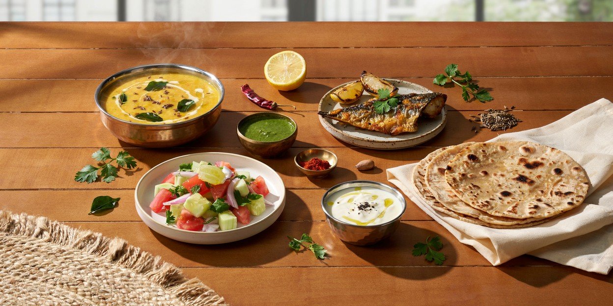 How to Maintain Weight Loss After Mounjaro in India 3 Balanced healthy Indian meal with dal, protein, vegetables and whole grains for weight maintenance